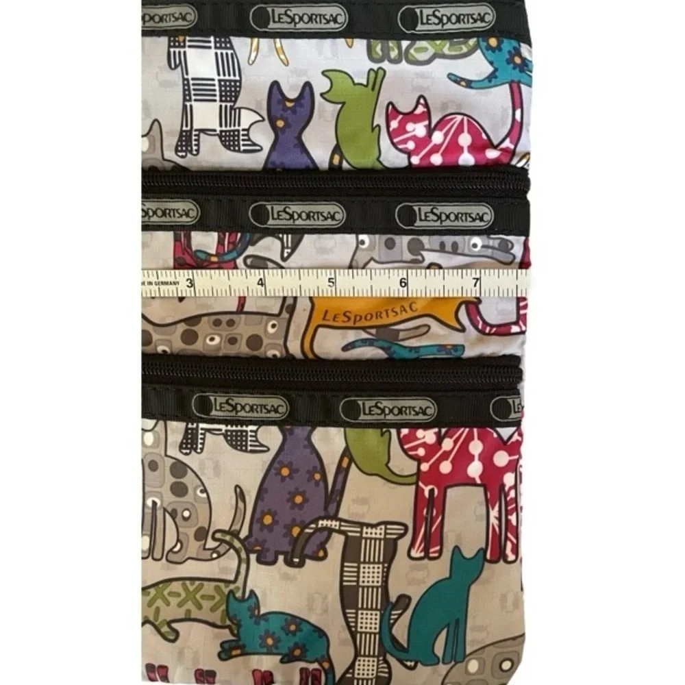 RARE LeSportSac Cats 3-Zip Adjustable Crossbody Bag